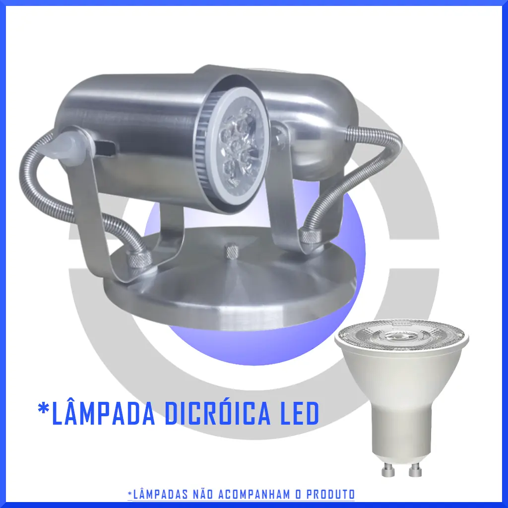 Spot De Sobrepor Direcionavel Para Teto 2 Lampadas Dicroica