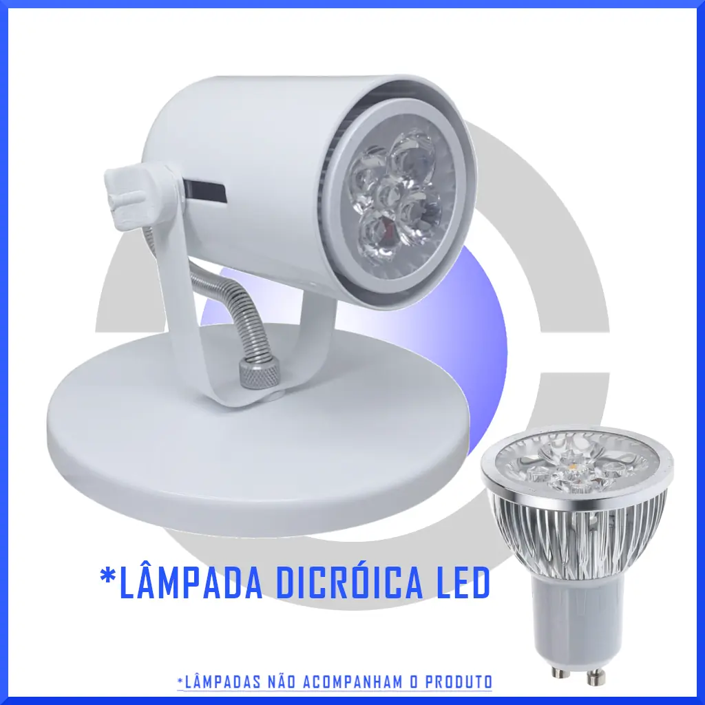 Spot P/ Lâmpada Dicroica Sobrepor Soquete Gu10