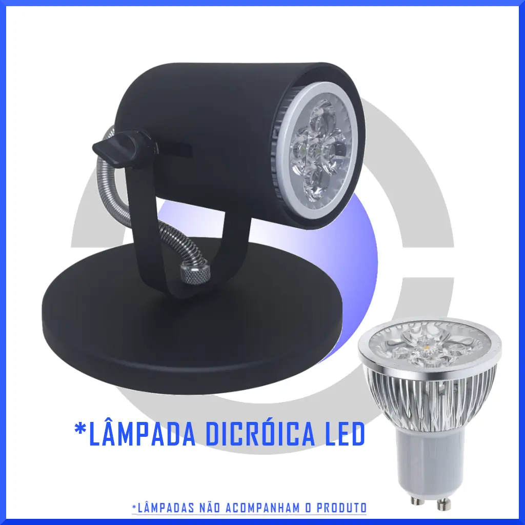 Spot P/ Lâmpada Dicroica Sobrepor Soquete Gu10