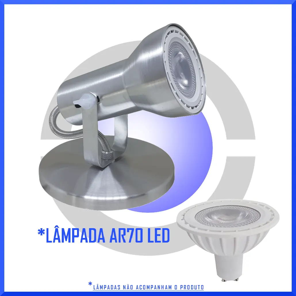 Spot P/ Lâmpada Ar70 Sobrepor Soquete Bocal Gu10