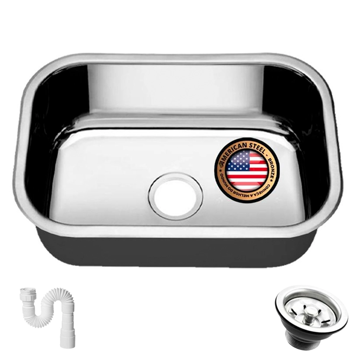 Cuba Pia Inox 430 Cozinha N 1 47x30x14 American Steel Funda