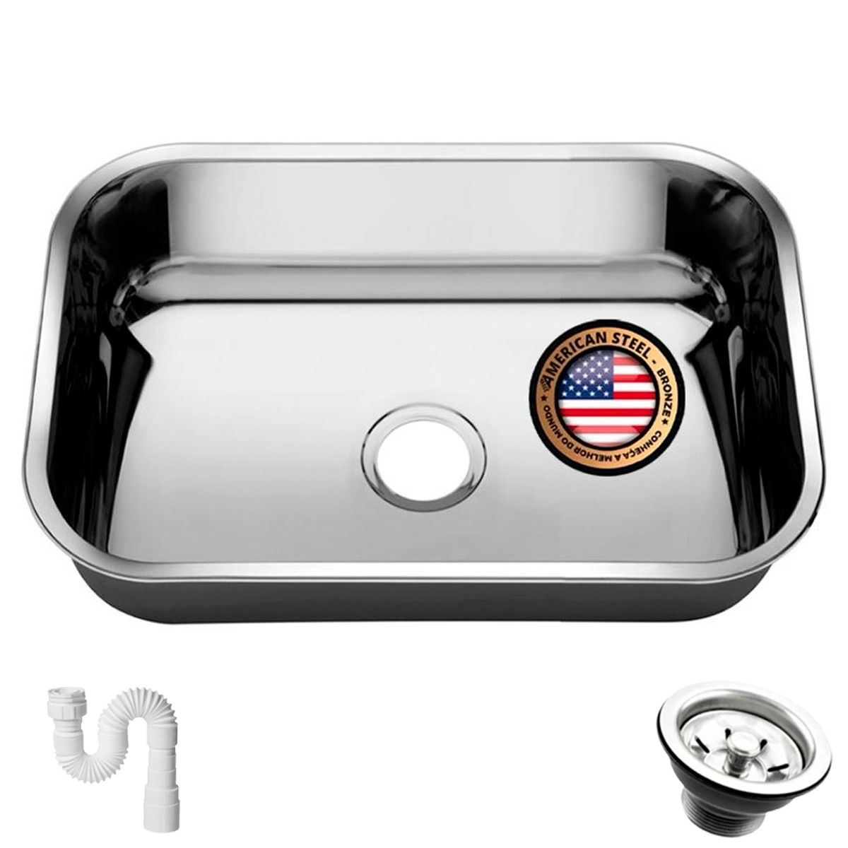 Cuba Pia Inox 430 Cozinha N 2 56x34x14 American Steel Funda