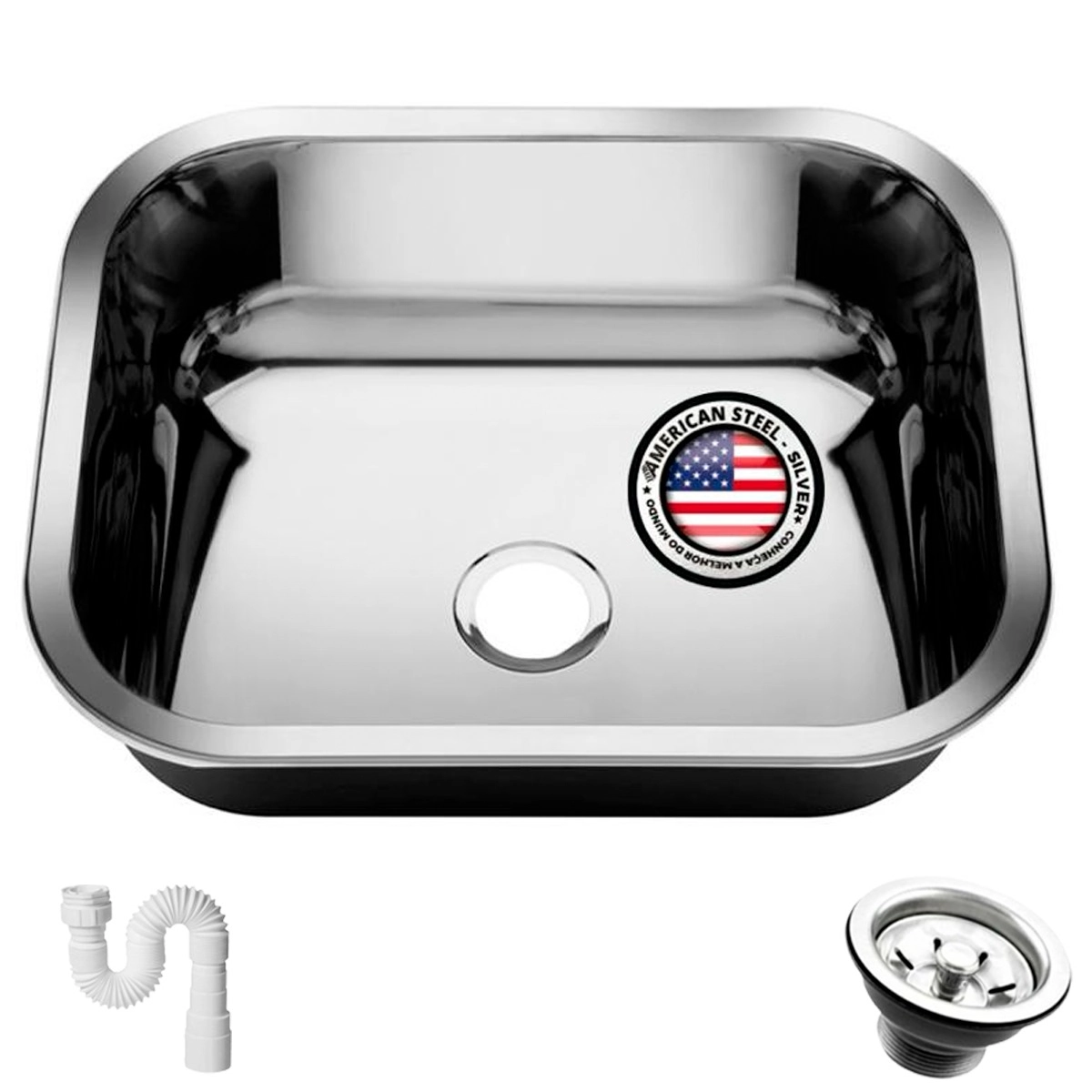 Cuba Pia Inox 430 Cozinha N 0 40x34x17 American Steel Extra Funda