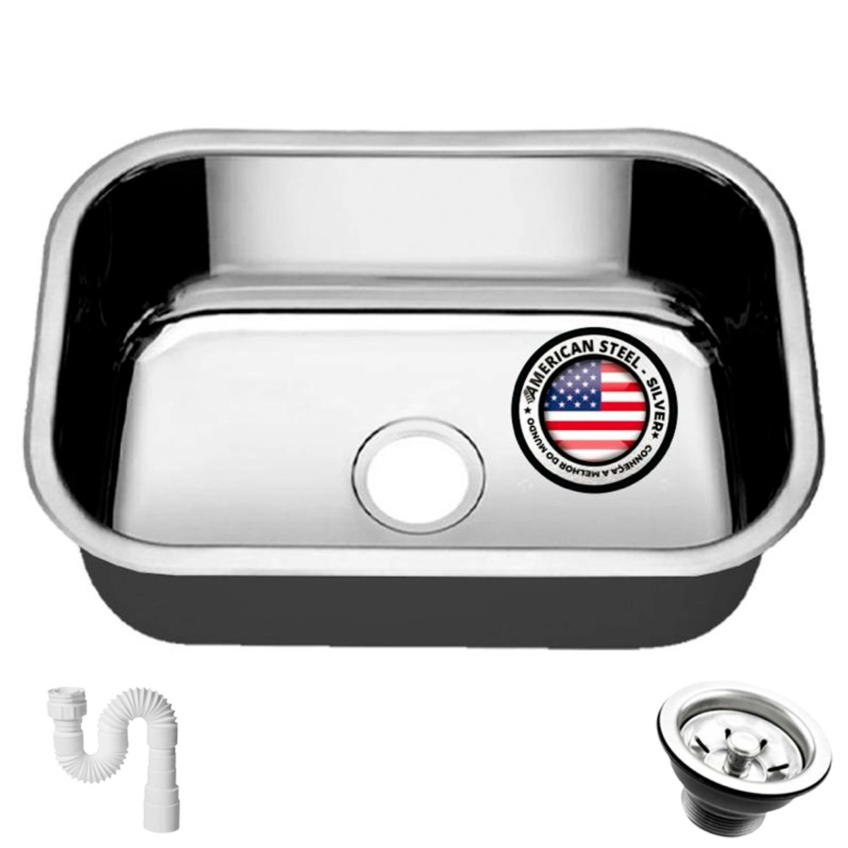 Cuba Pia Inox 430 Cozinha N 1 47x30x17 American Steel Extra Funda