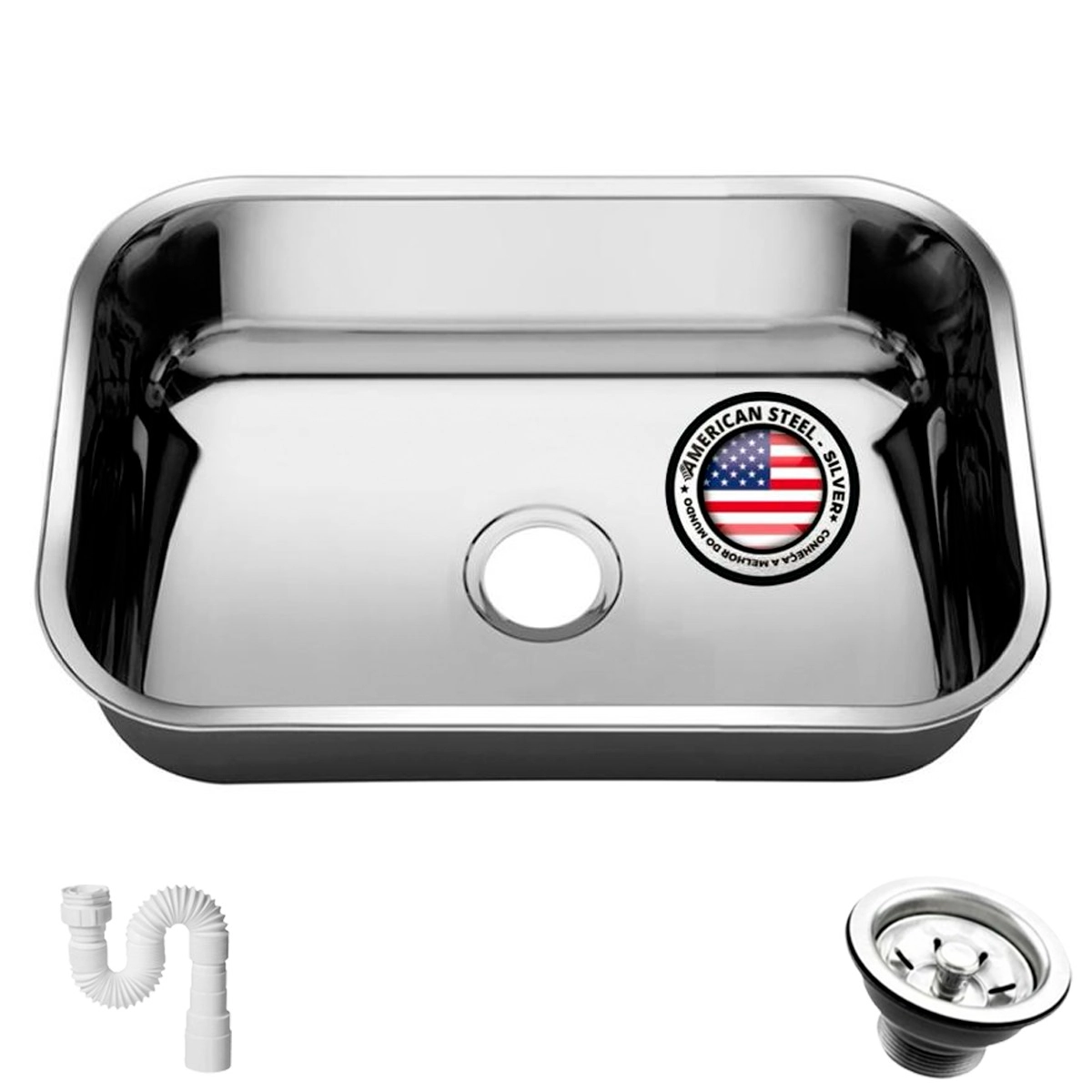 Cuba Pia Inox 430 Cozinha N 2 56x34x17 American Steel Extra Funda