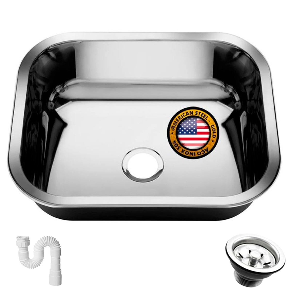 Cuba Pia Inox 304 Cozinha N 0 40x34x17 American Steel Extra Funda