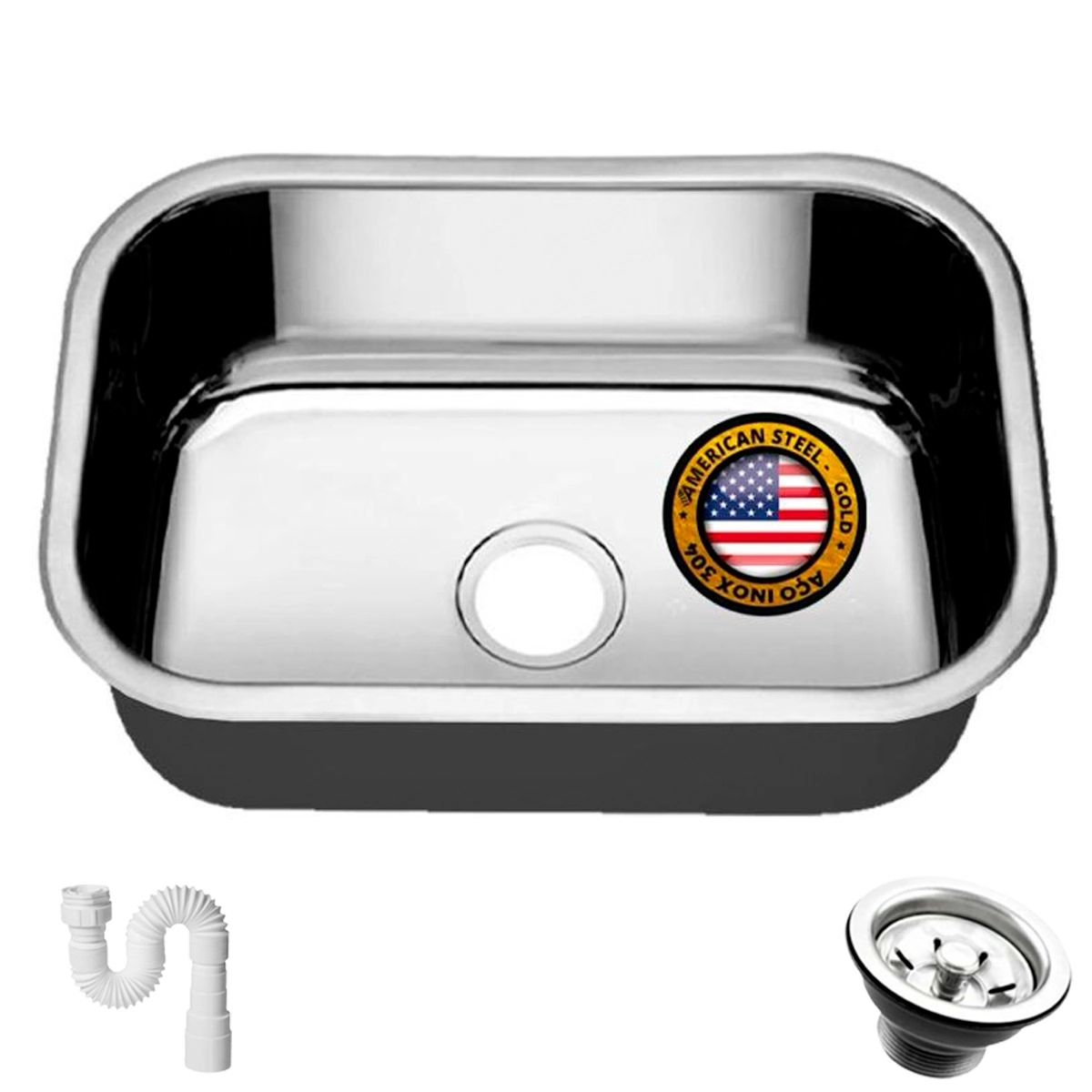Cuba Pia Inox 304 Cozinha N 1 47x30x17 American Steel Extra Funda