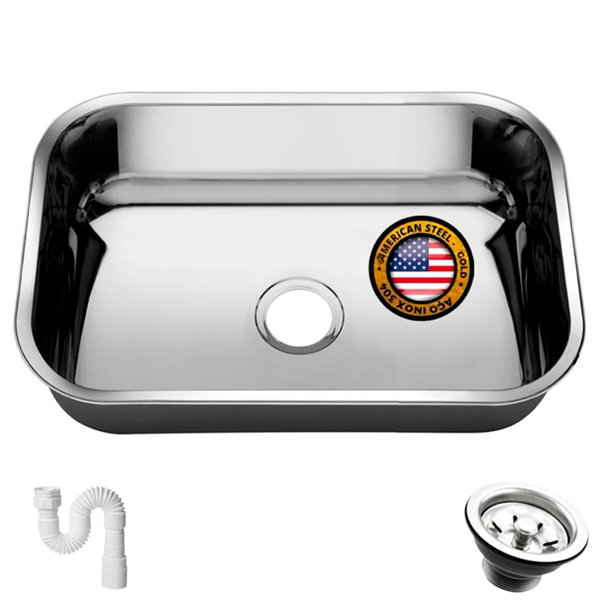 Cuba Pia Inox 304 Cozinha N 2 56x34x17 American Steel Extra Funda