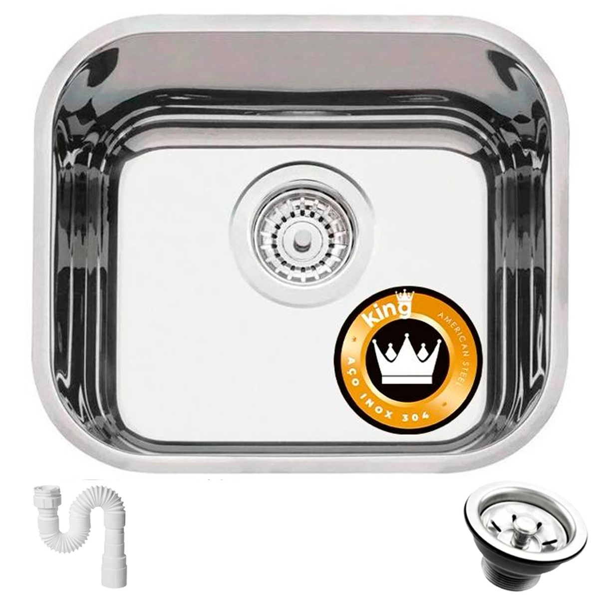 Cuba Pia Inox 304 Cozinha N 0 40x34x19 American Steel Luxo