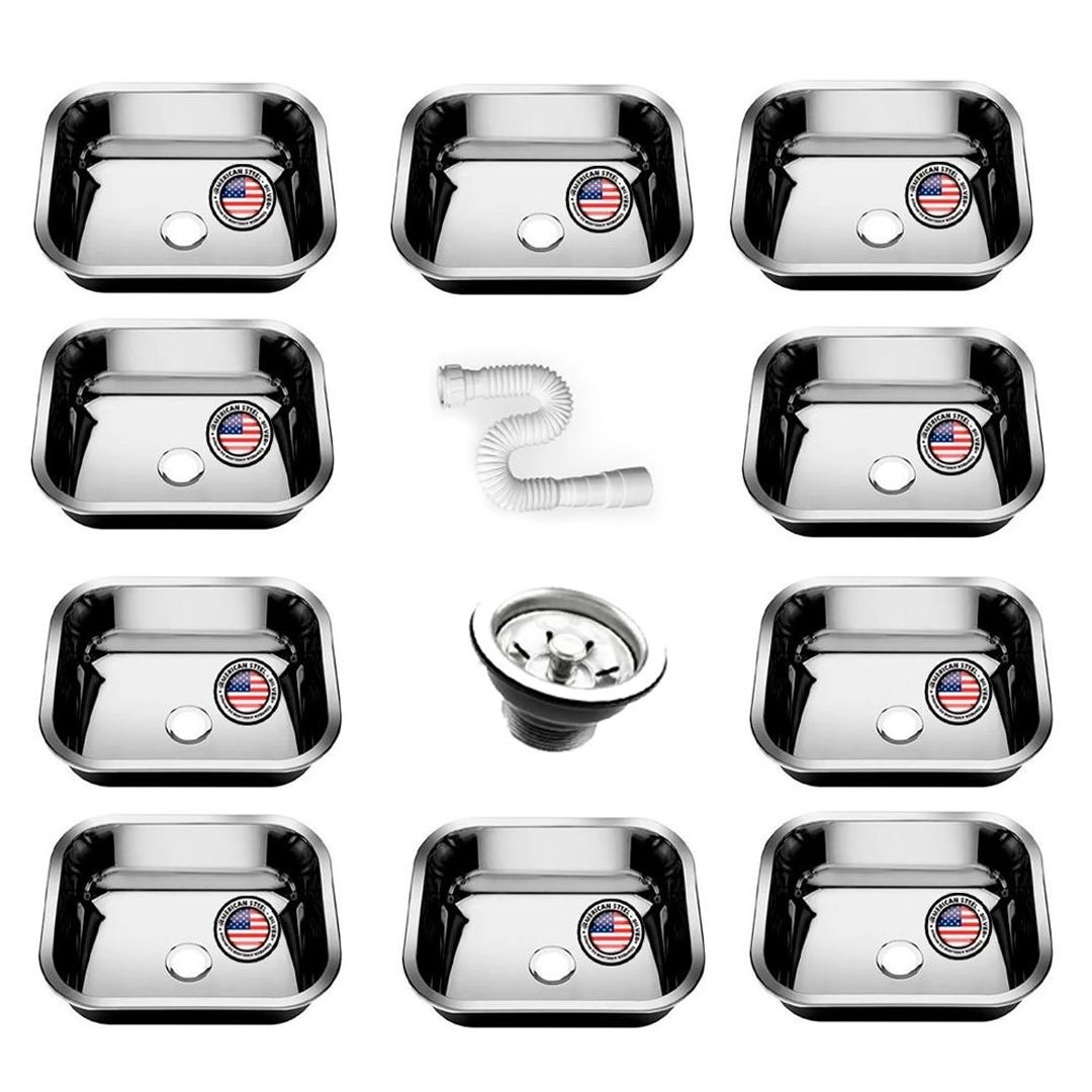 Kit Cuba Pia Inox American N0 40x34x14 Aço 430 10 Unidades