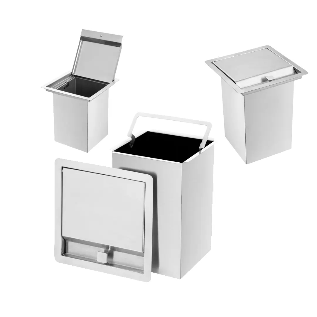 Lixeira As Quadrada Cozinha Embutir 5l Inox304 Não Enferruja