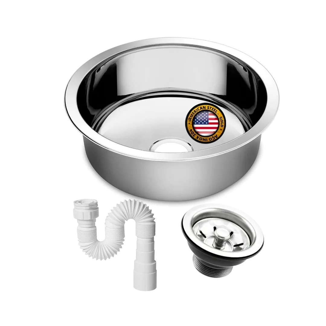 Cuba Redonda Cozinha 35 Cm Aço Inox 430