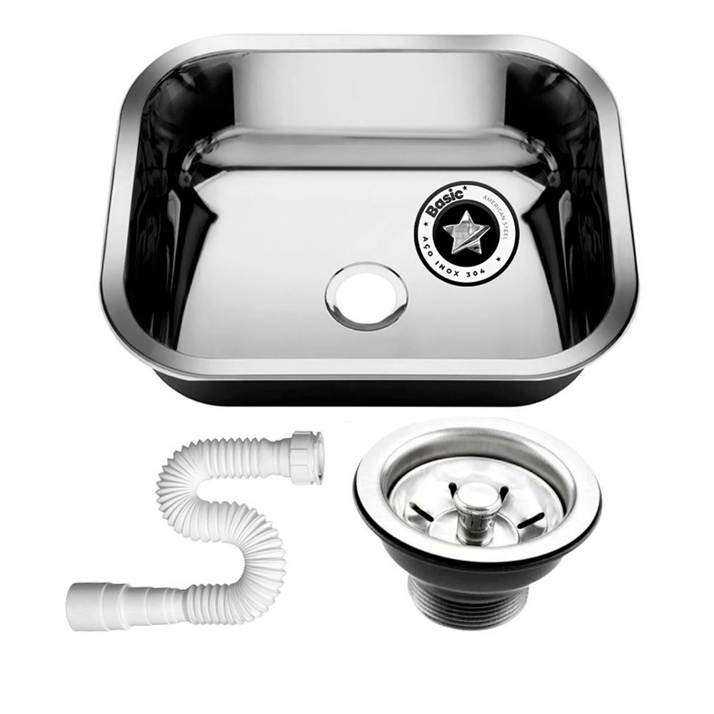 Cuba Cozinha Aço Inox American Steel 304 40x34x14 Numero 0