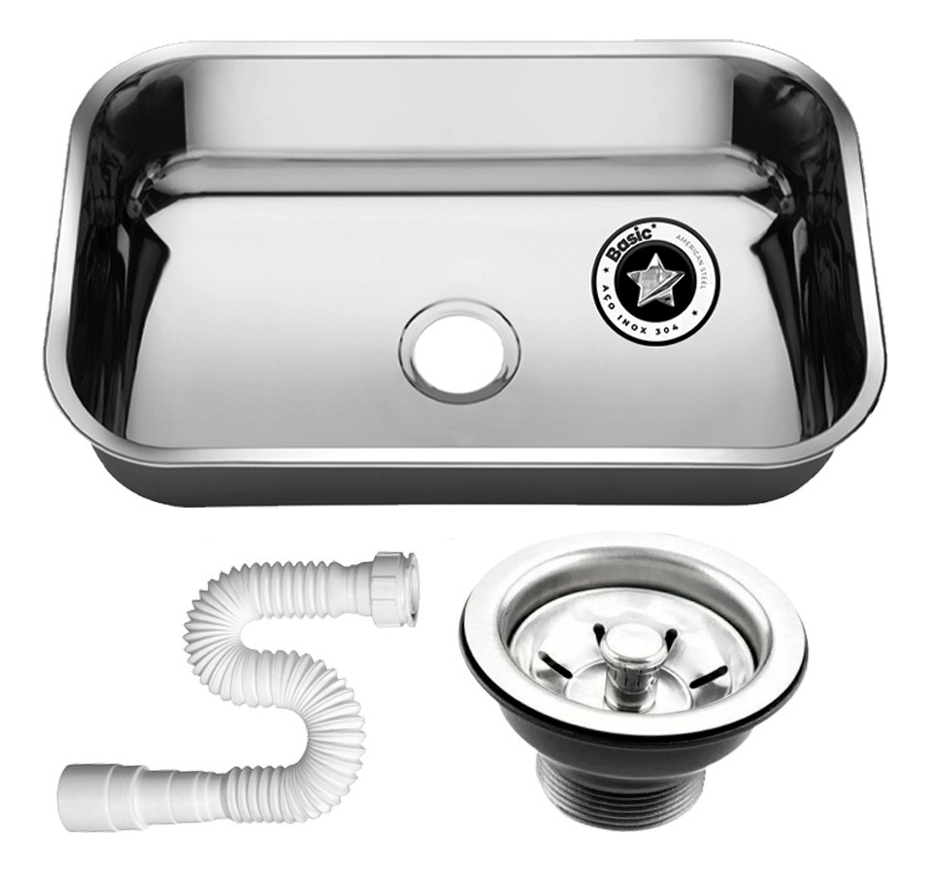 Cuba Aço Inox Basic N 2 Plus 56x34x14 Inox 304
