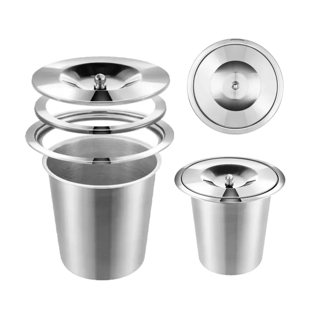 Lixeira As Pia Cozinha Embutir Em Inox Não Enferruja 5l