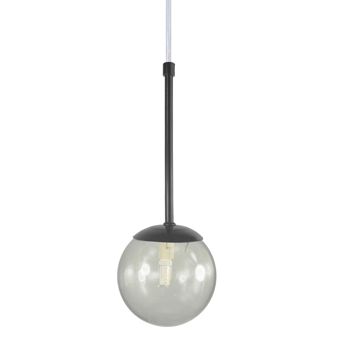 Pendente Globo Esfera De Vidro 12cm - Preto - Vidro Fume