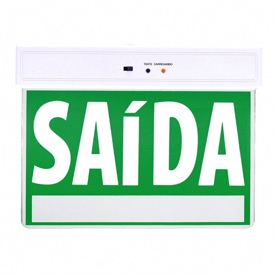 Placa De Sinalizaçao Saida Bateria Emergencia Lampada Led Luz Iluminaçao Empresa Casa