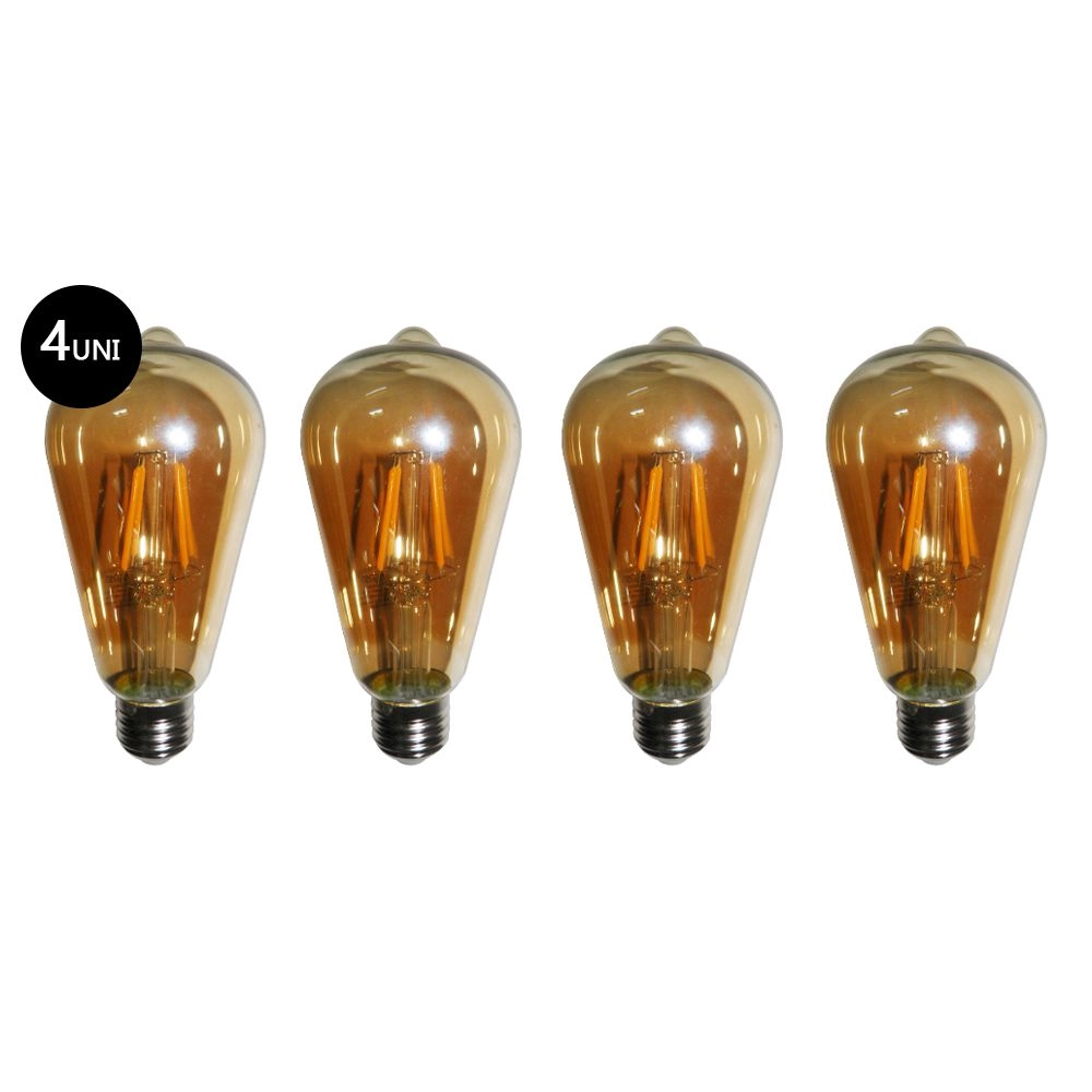 Lampadas De Led Kit 4 Multi Retro Vintage Filamento Bivolt 30w Iluminação