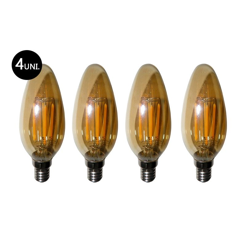 Lampadas De Led Kit 4 Multi Filamento Bivolt 30w Iluminação Retro Vintage