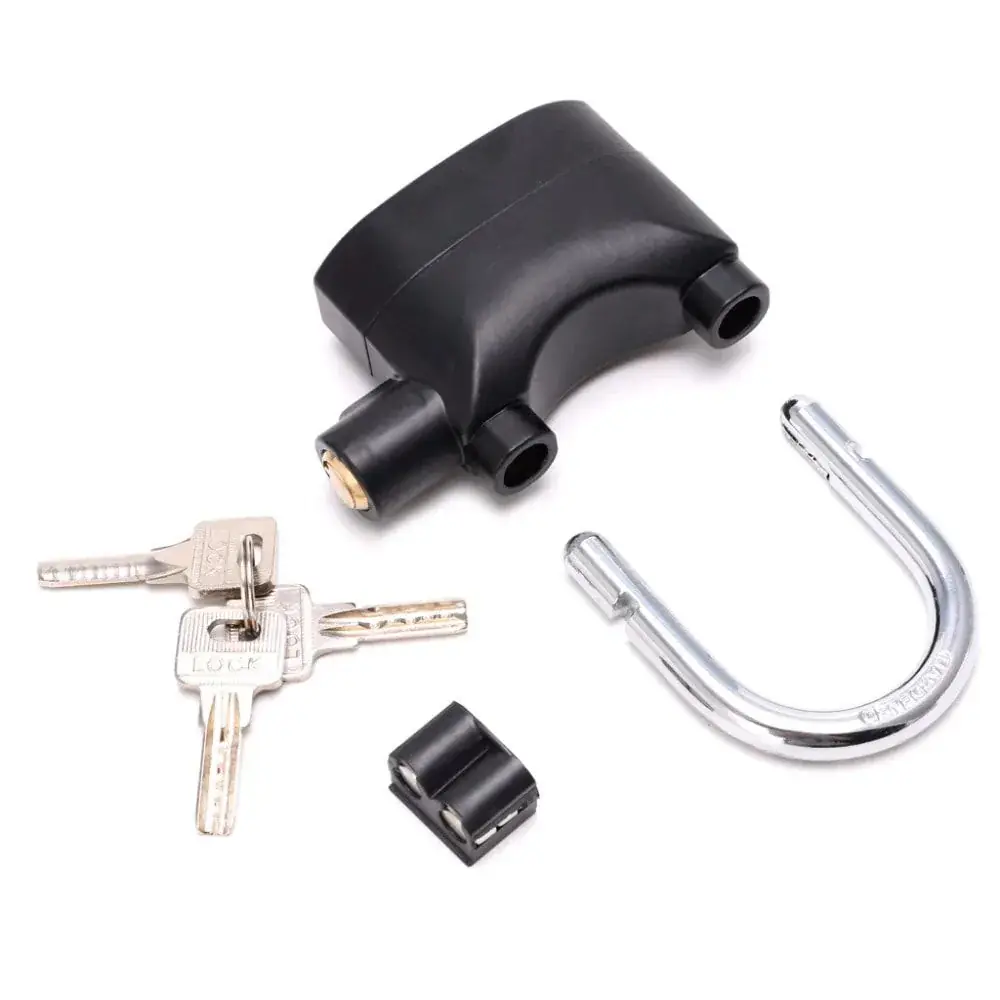 Cadeado Com Alarme Sirene Anti Furto 110db Som Alto Segurança Moto Casa