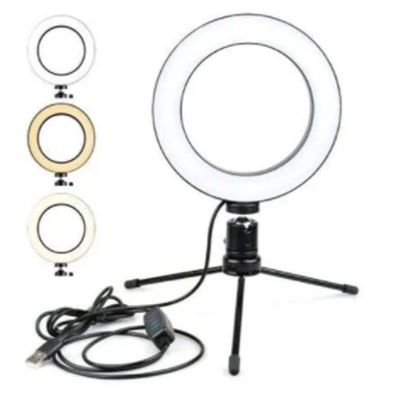 Iluminador Ring Light 16cm 6 Polegadas Luz Led Com Suporte