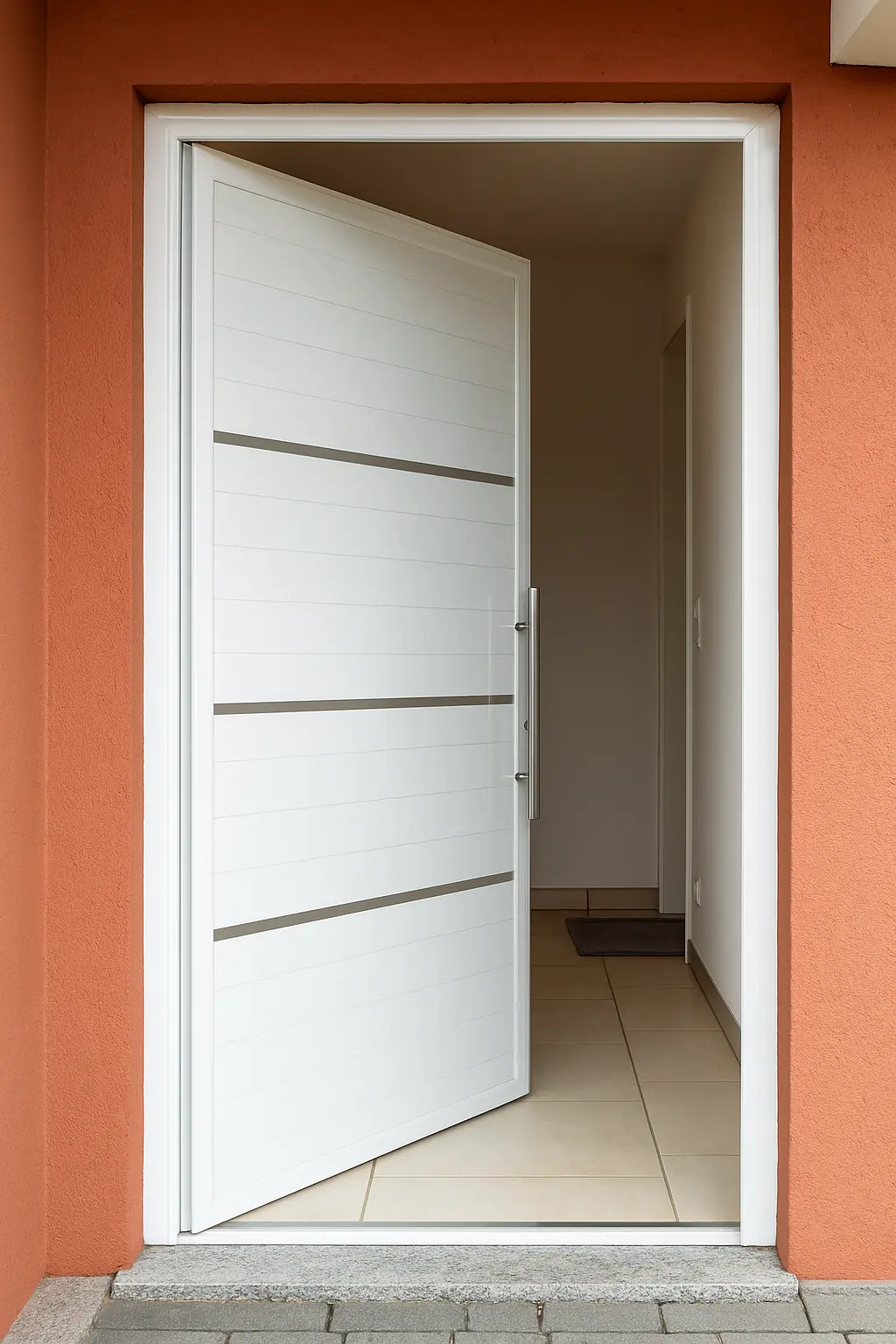 Porta de Alumínio Lambril Simples 2,10x 0,70 S/ Vidro