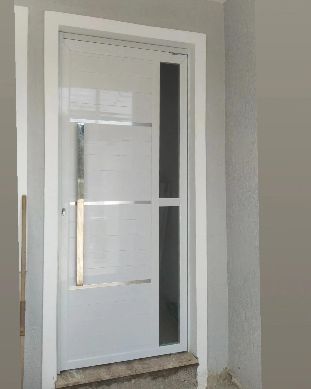 Porta de Alumínio Lambril Duplo 2,10x0,90 C/ Vidro
