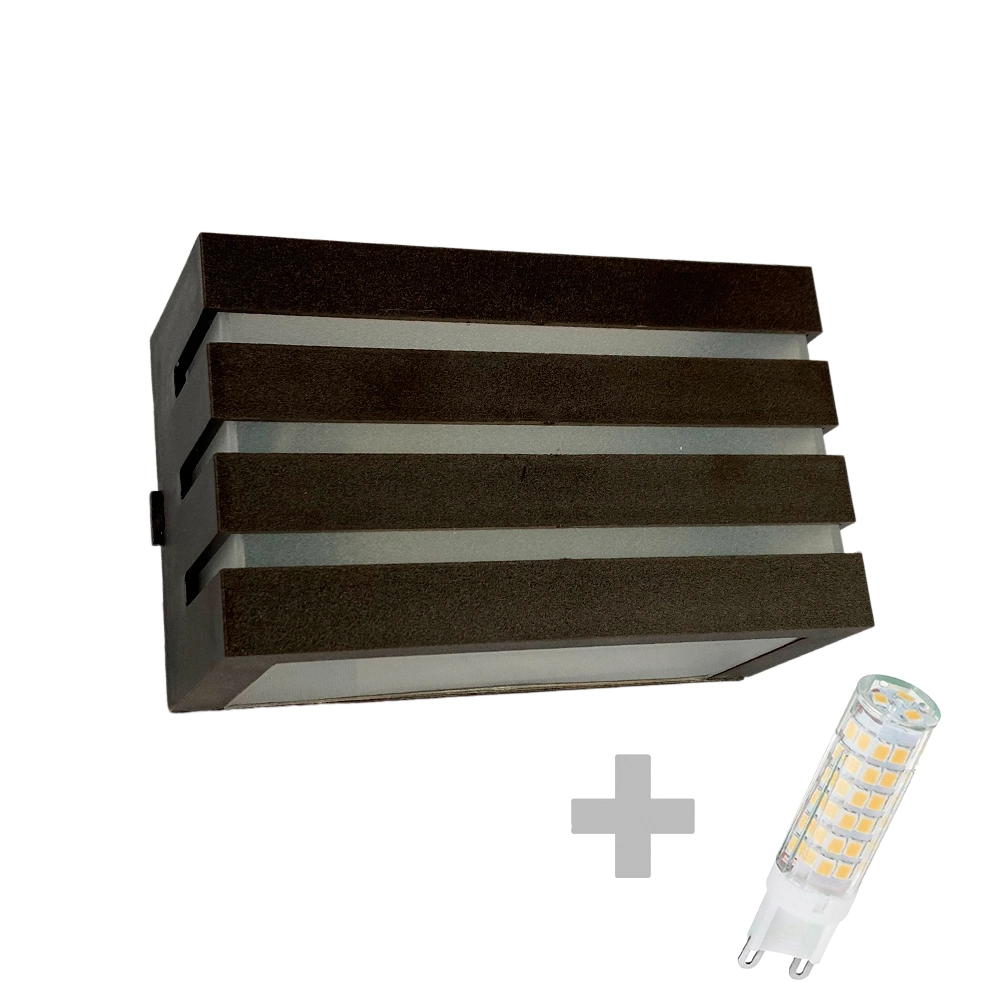 Arandela Frizzy Policarbonato Marrom + Led G9