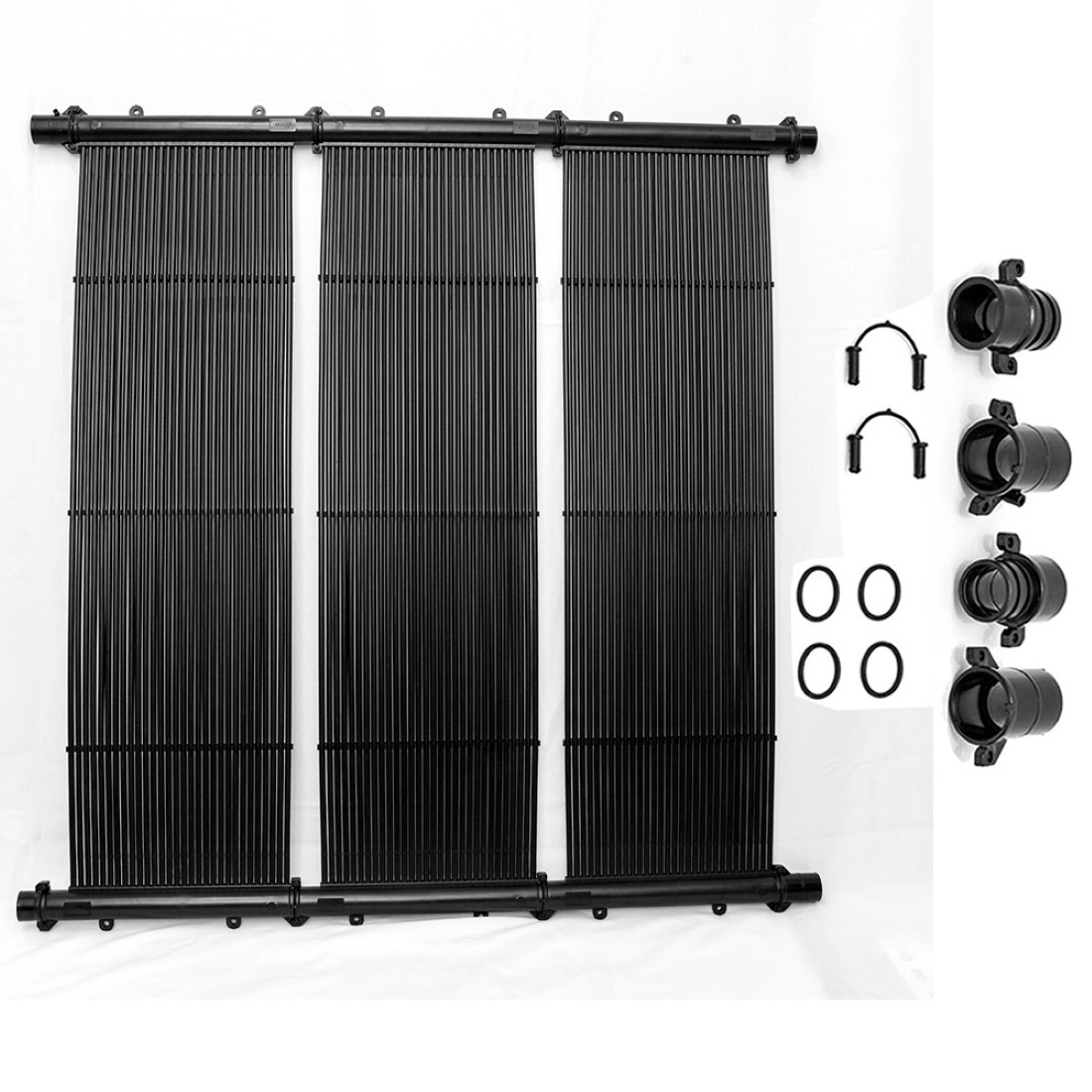 Kit 9 Coletor Aquecedor Solar Para Piscina + Kit Terminação - Coletor 3m