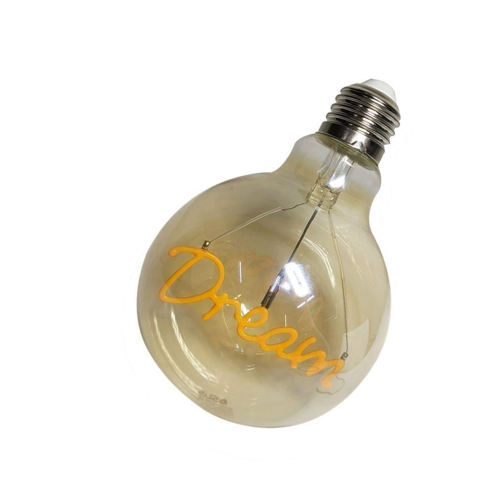 Lampada Led Dream Vintage Mensagem 4w Branco Quente Casa Com