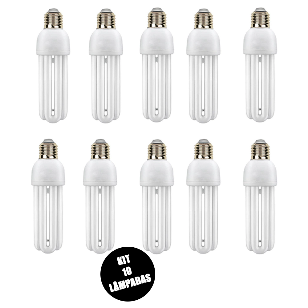 Lampada Fluorescente 15w Kit 10 Uni 220v Iluminaçao Branco Frio Ambiente Rua Casa Energia