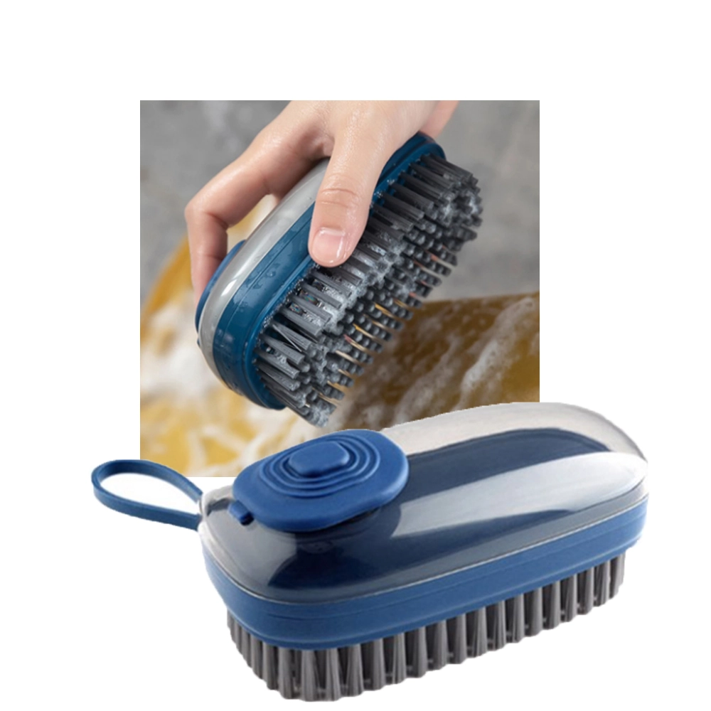 Escova Dispenser Limpeza Multiuso 3 Em 1 Reutilizavel Limpa Roupa Louça Casa Sapatos Sabao Liquido Economica