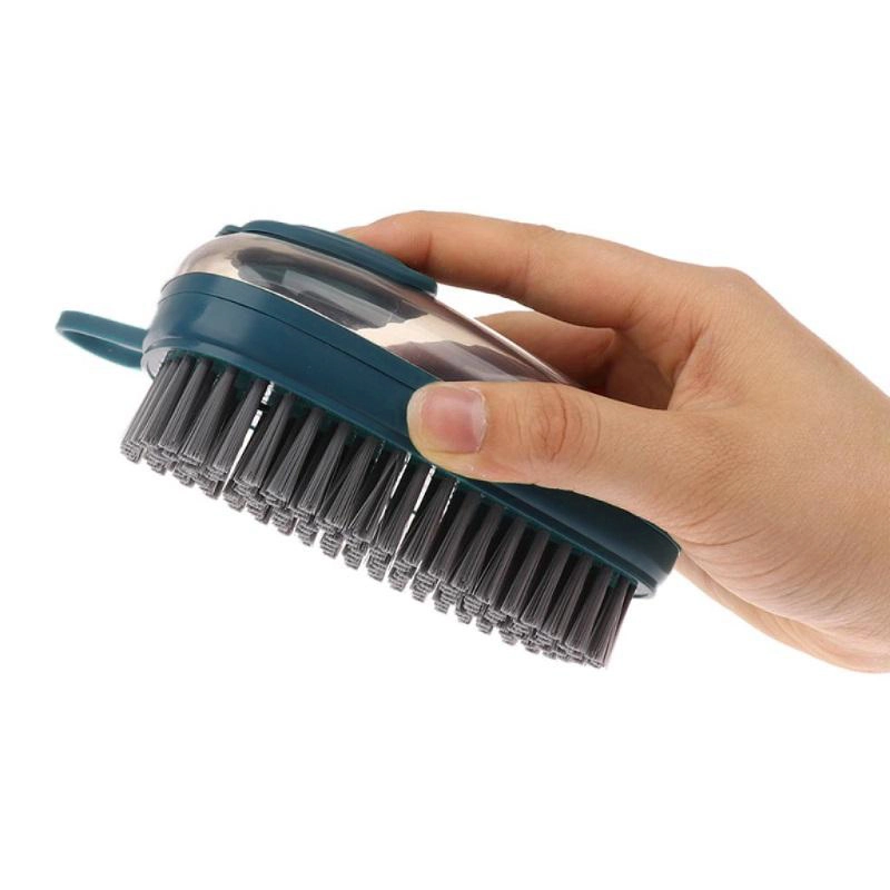 Escova Dispenser Limpeza Multifuncional 3 Em 1 Reutilizavel Limpa Lava Esfrega Roupa Sapato Louça