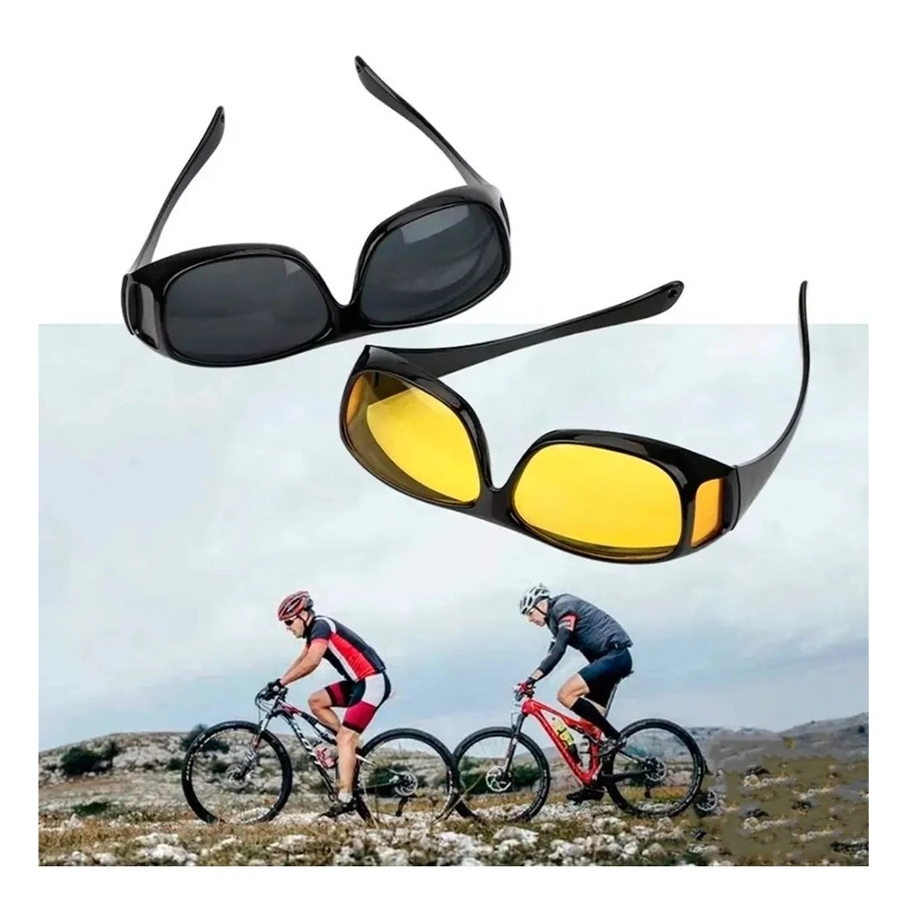Oculos Visao Noturna Unissex 2 Und Dirigir Dia E Noite Lente Polarizada Moto Carro Protecao Uv