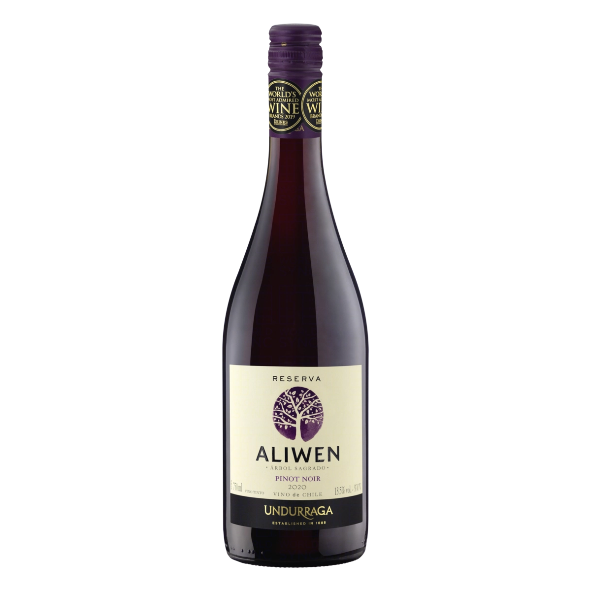 Vinho Chileno Tinto Seco Reserva Undurraga Aliwen Pinot Noir Valle Del Maipo Garrafa 750ml