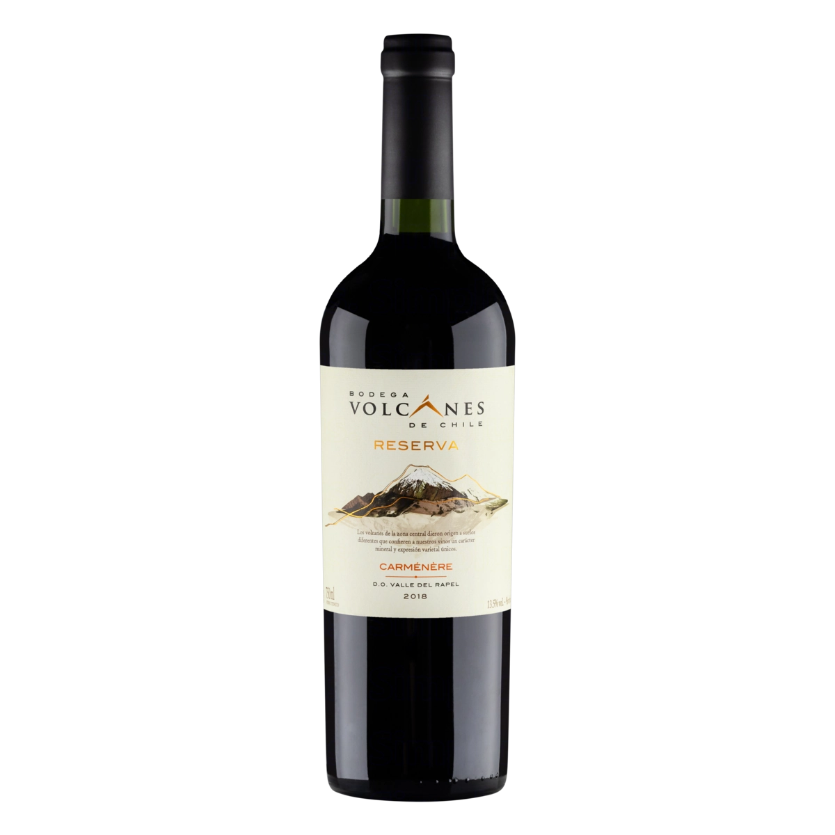 Vinho Chileno Tinto Seco Reserva Volcanes Carménère Valle Del Rapel Garrafa 750ml
