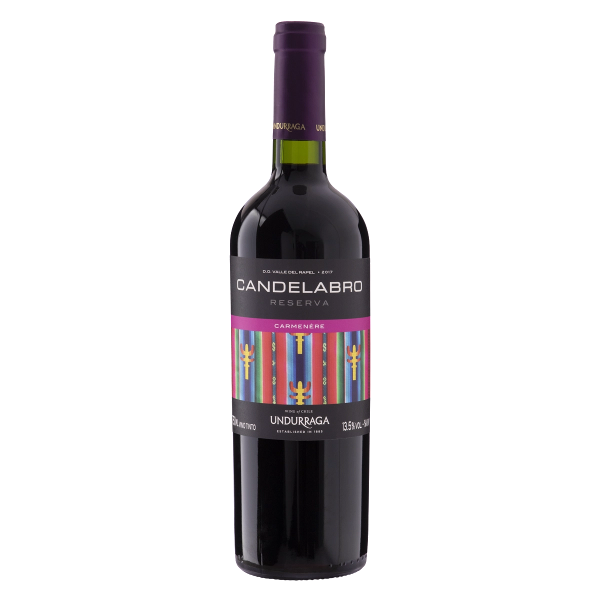 Vinho Chileno Tinto Seco Reserva Candelabro Carménère Valle Del Rapel Garrafa 750ml