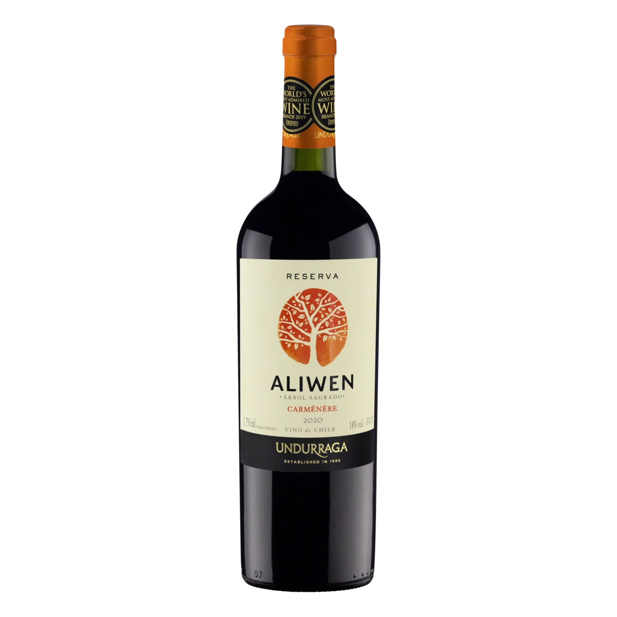 Vinho Chileno Tinto Seco Reserva Undurraga Aliwen Carménère Valle Del Rapel Garrafa 750ml