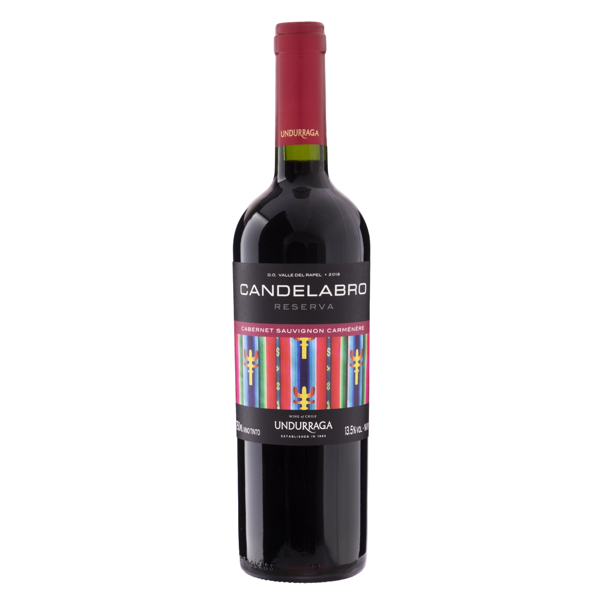 Vinho Chileno Tinto Seco Reserva Candelabro Cabernet Sauvignon Carménère Valle Del Rapel Garrafa 750