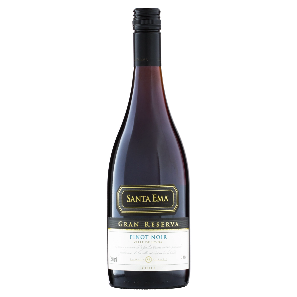 Vinho Chileno Tinto Seco Gran Reserva Santa Ema Pinot Noir Valle De Leyda Garrafa 750ml