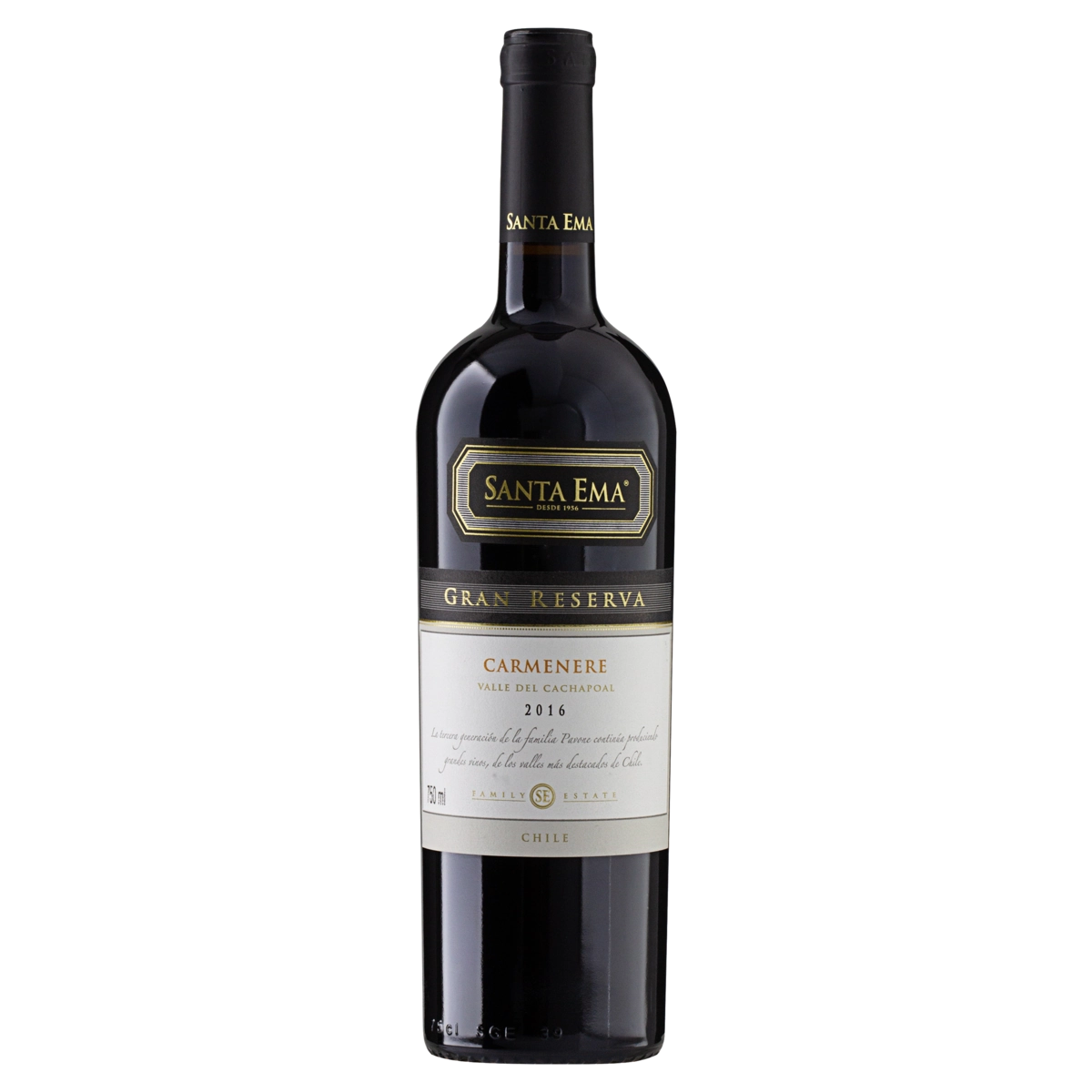 Vinho Chileno Tinto Gran Reserva Santa Ema Carménère Valle Del Cachapoal Garrafa 750ml