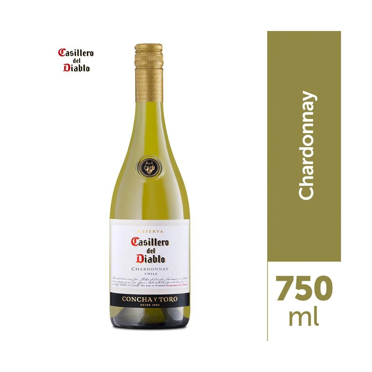 Vinho Chileno Branco Casillero del Diablo Chardonnay Garrafa 750ml