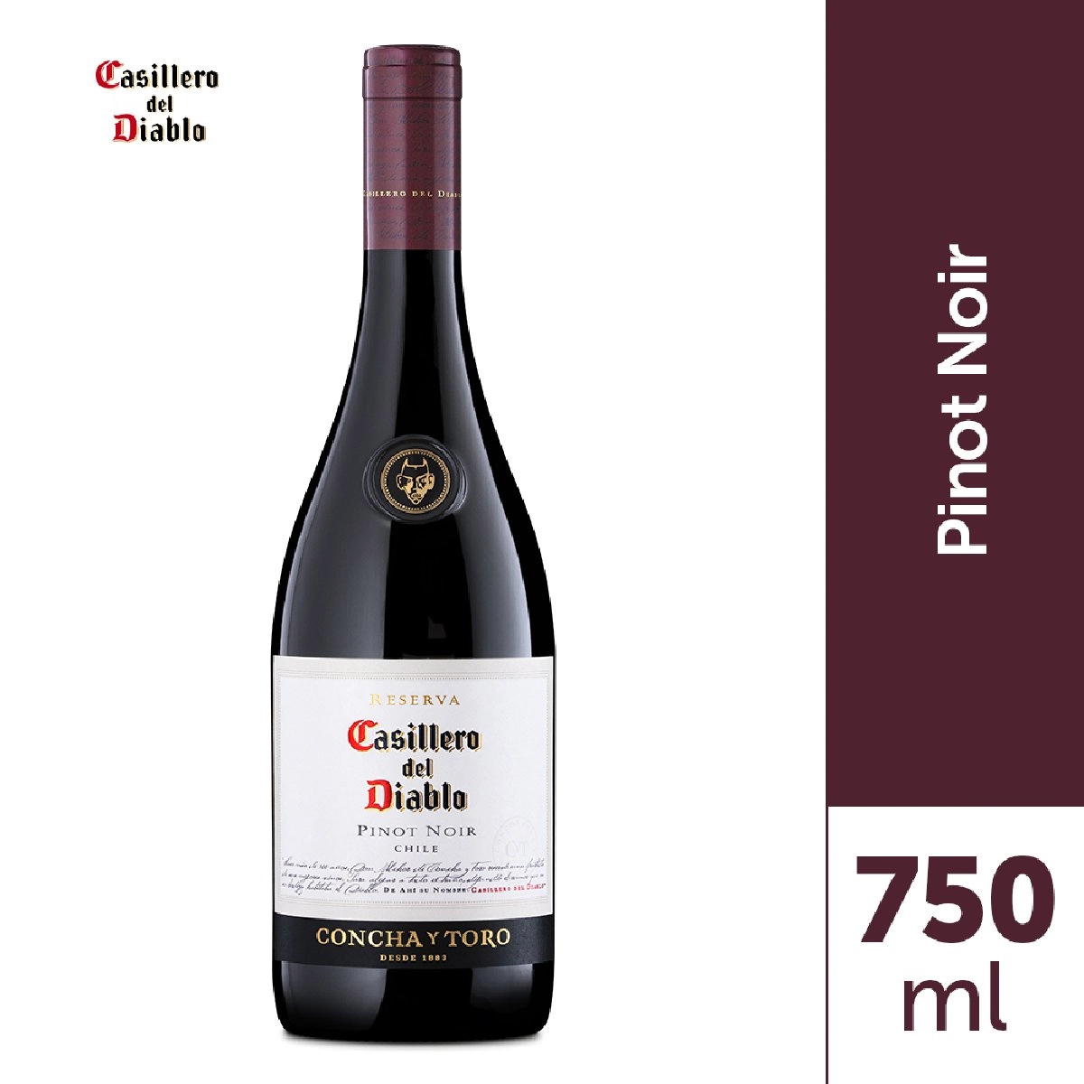Vinho Chileno Tinto CASILLERO DEL DIABLO Pinot Noir Garrafa 750ml
