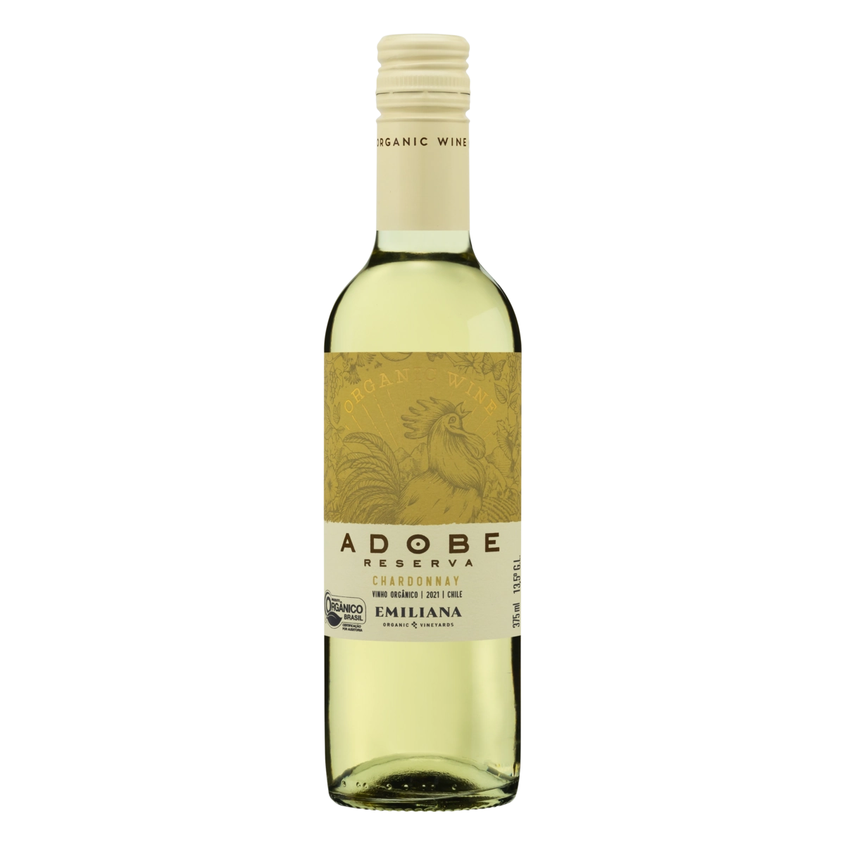 Vinho Chileno Branco Seco Orgânico Reserva Adobe Chardonnay Valle De Casablanca Garrafa 375ml