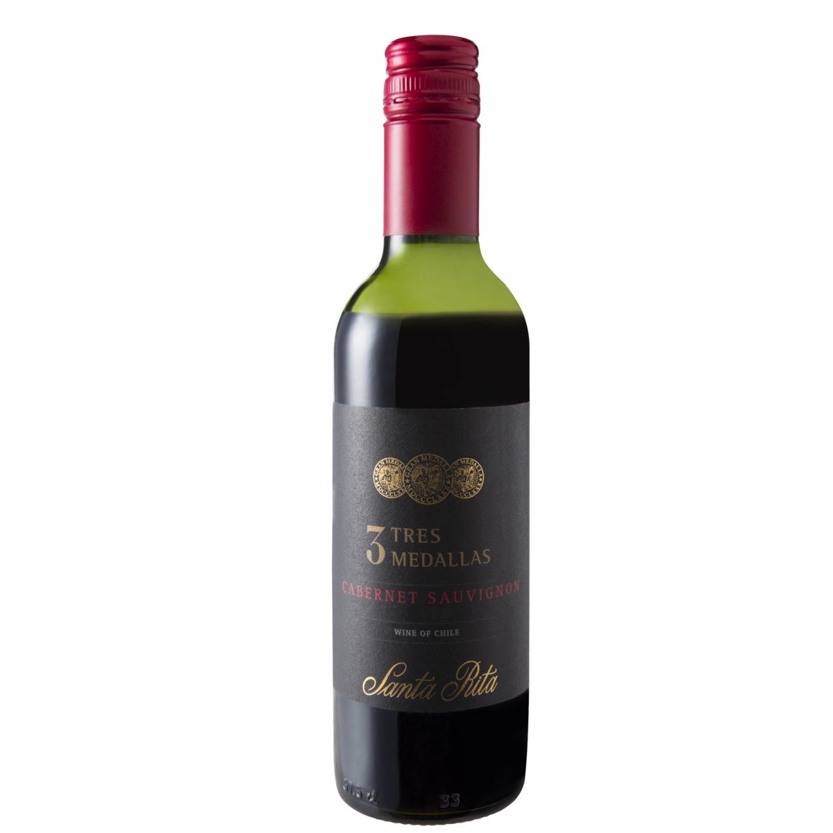 Vinho Chileno Tinto TRES MEDALLAS Cabernet Sauvignon Garrafa 375ml