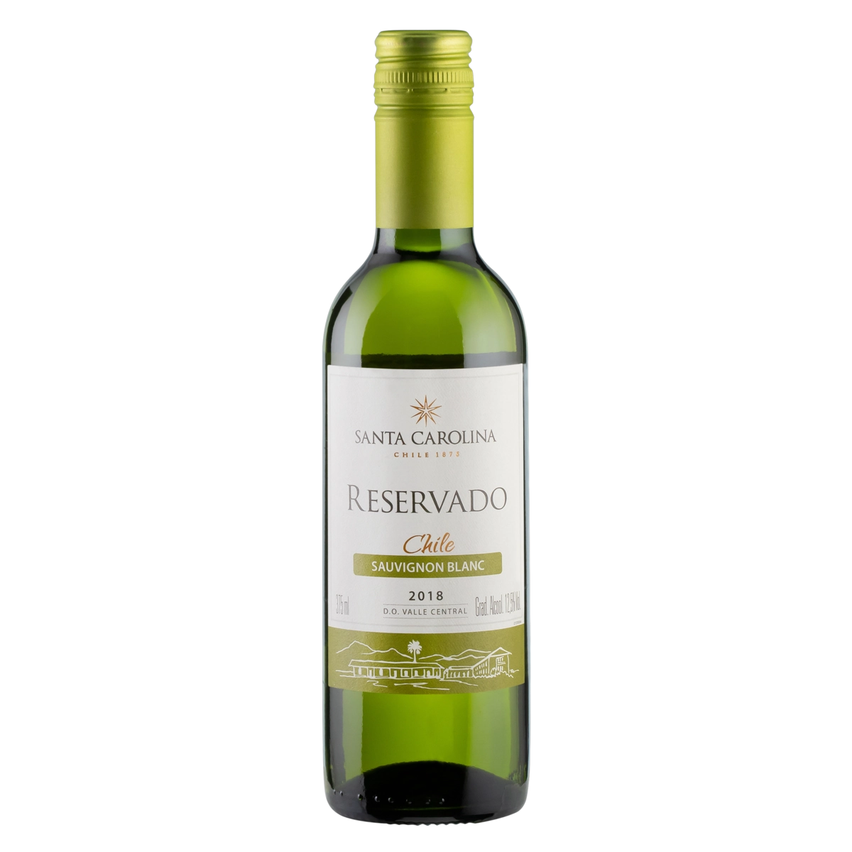 Vinho Chileno Branco Seco Reservado Santa Carolina Sauvignon Blanc Valle Central Garrafa 375ml