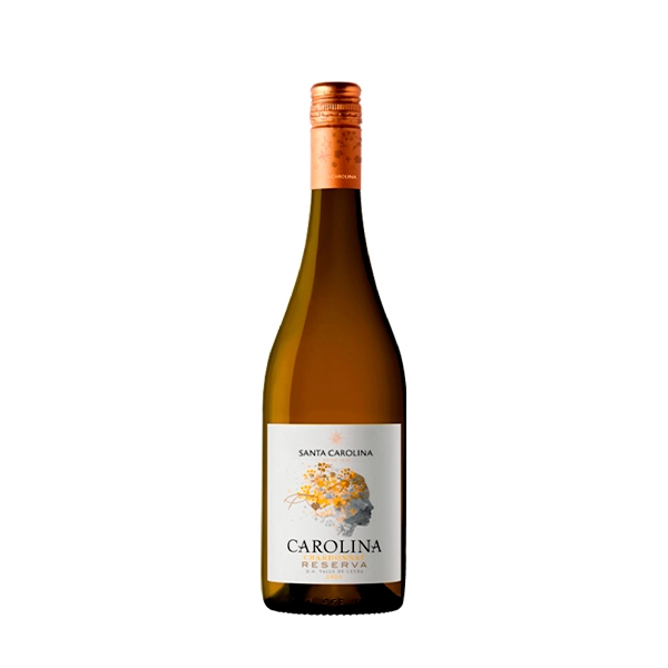 Vinho Chileno Branco Seco Reserva Santa Carolina Chardonnay Valle De Leyda Garrafa 750ml