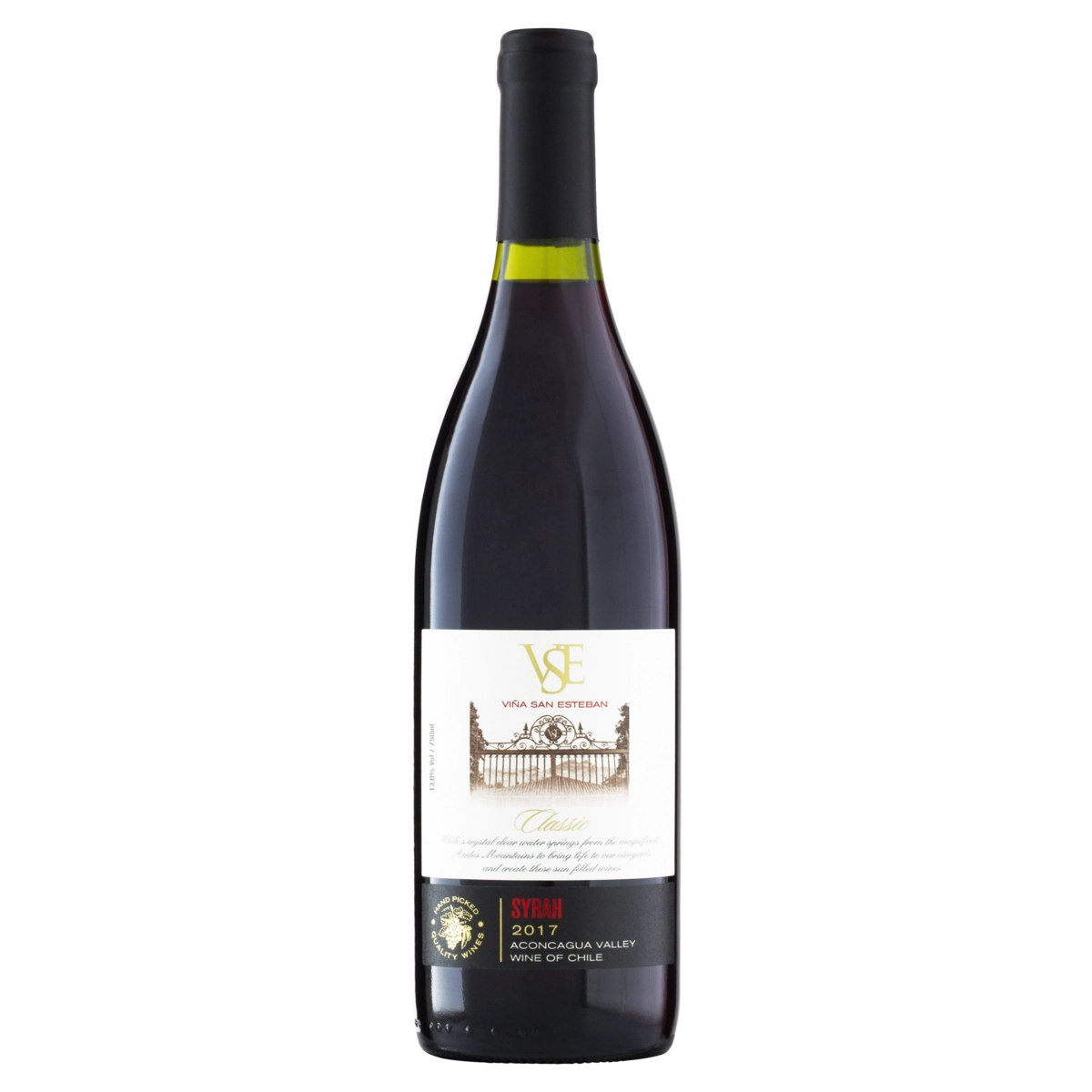 Vinho Chileno Tinto Viña San Esteban Classic Syrah Valle De Aconcagua Garrafa 750ml