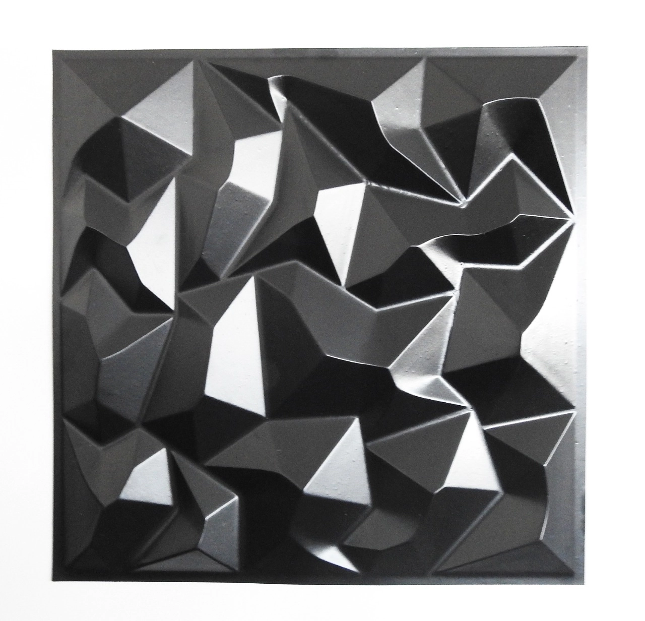 20 Placas 3d Preta Painel Decorativo Diamante Alpes Revestimento Pvc Auto Relevo 50x50