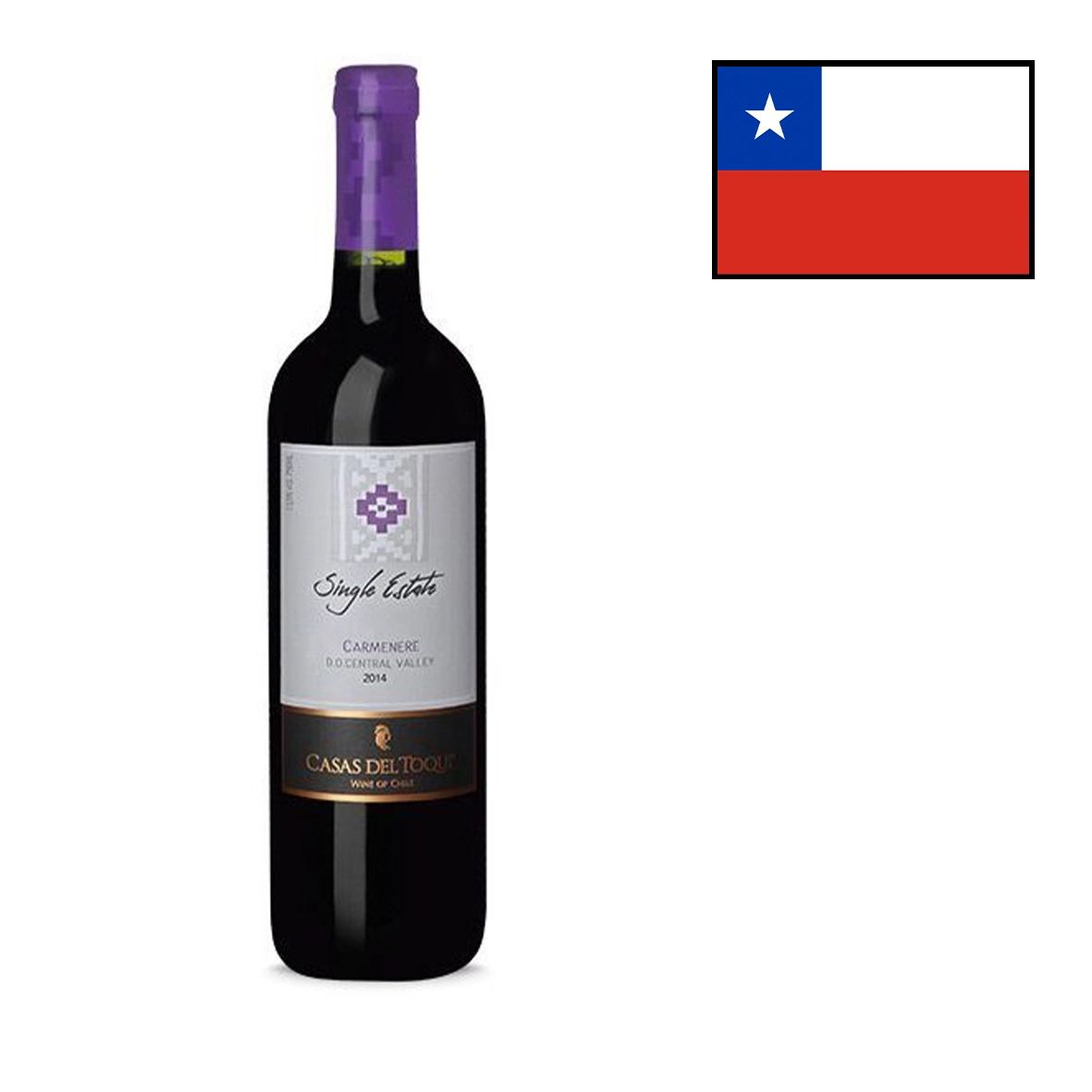 Casas del Toqui Single Estate Carménère Vinho Fino Tinto Seco 750 ml 2019